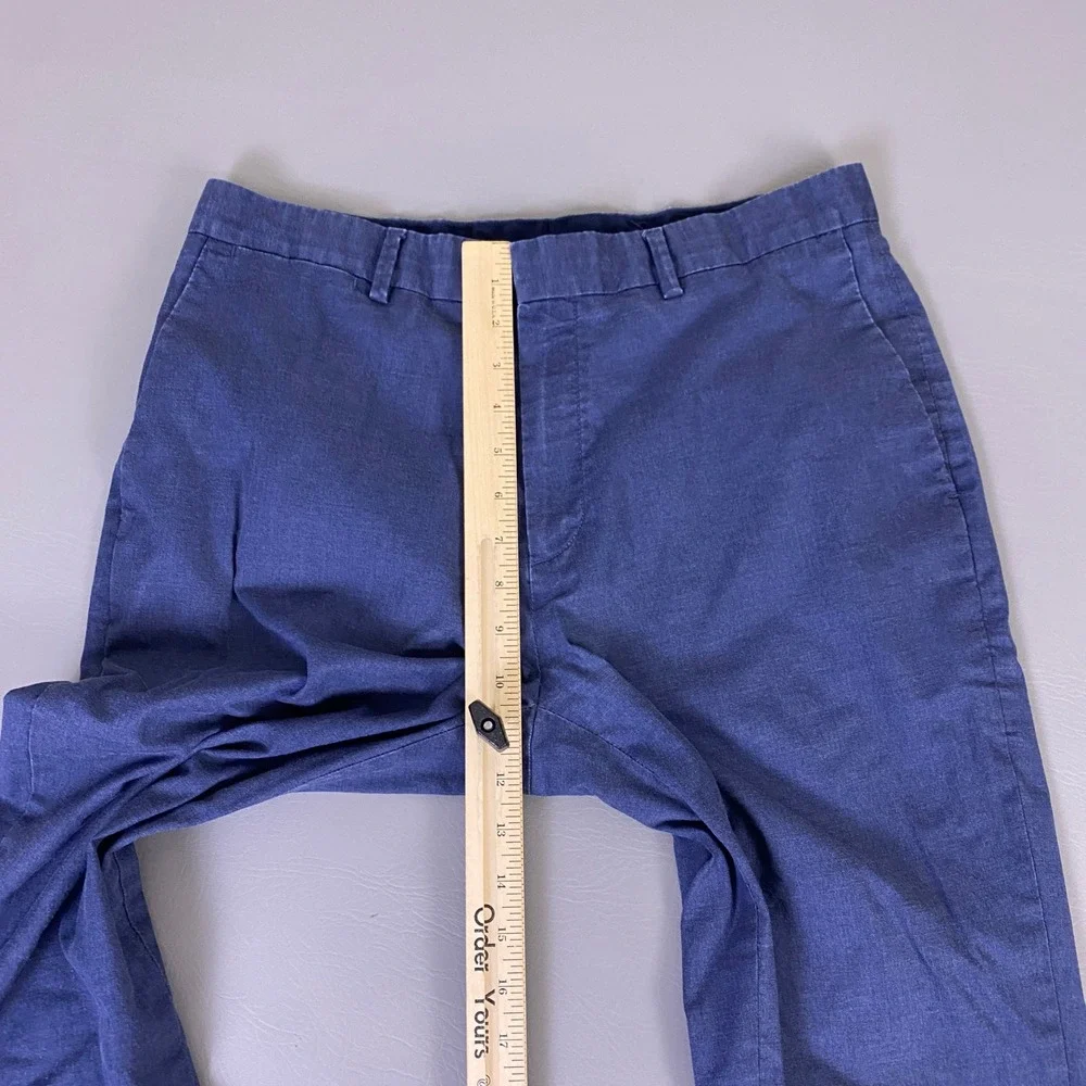 Banana Republic Core Temp Pants Men's 32x36 Slim Straight‎ NonIron Navy Blue *